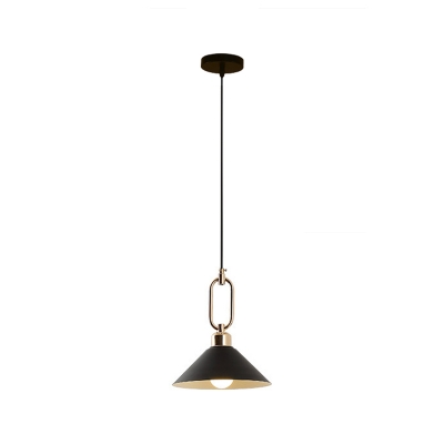 Macaron 1/3-Head Ceiling Lamp Black/Pink/Blue Conical Pendant Light Fixture with Metal Shade and Oval Top