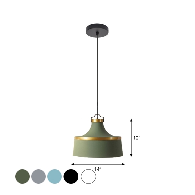 Macaron Single Ceiling Pendant White/Blue/Grey Barn Suspended Lighting Fixture with Aluminum Shade