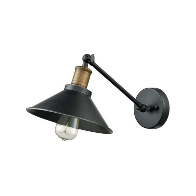 Tapered Metallic Wall Lamp Fixture Vintage 1/2-Head Kitchen Rotatable Wall Mounted Light in Black