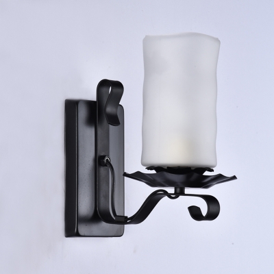 1 Head White/Brown Glass Wall Light Nautical Black Pillar Candle/Kerosene Kitchen Wall Mount Lighting Fixture