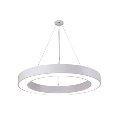 Studio LED Pendant Light Kit Minimalist Black/White Hanging Lamp with Circle Acrylic Shade, 16