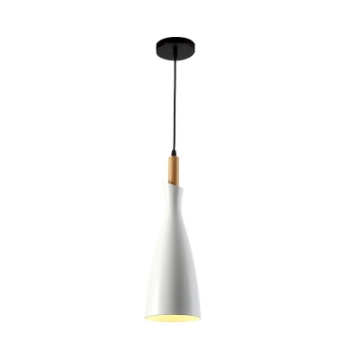Metal Bottle Design Hanging Pendant Nordic 1 Head Black/White/Grey Ceiling Lamp in Warm/White Light with Wood Cork