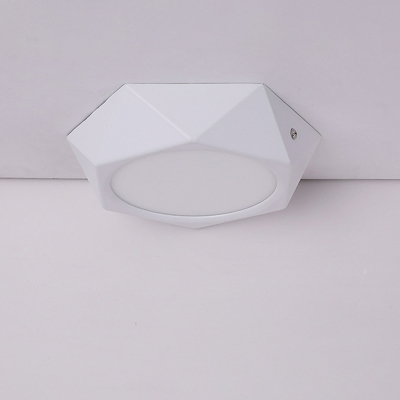 Geometric Surface Mounted LED Ceiling Light Nordic Metal White Flushmount for Meeting Room, 6w/12w/18w