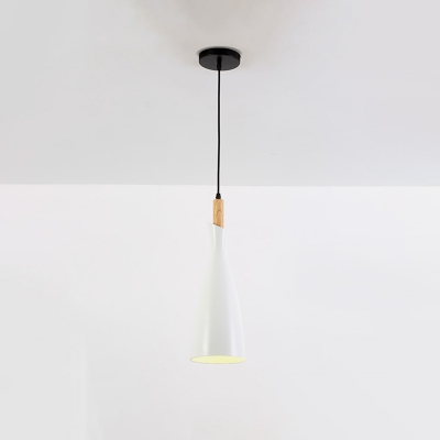 Metal Bottle Design Hanging Pendant Nordic 1 Head Black/White/Grey Ceiling Lamp in Warm/White Light with Wood Cork