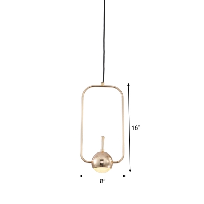 Circle/Triangle/Rectangle Pendant Light Simplicity Metal Rose Gold LED Suspension Lighting with Acrylic Diffuser