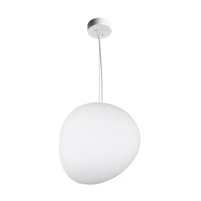 Creative Modern Cocoon Shaped Pendant White Glass 1 Light 9