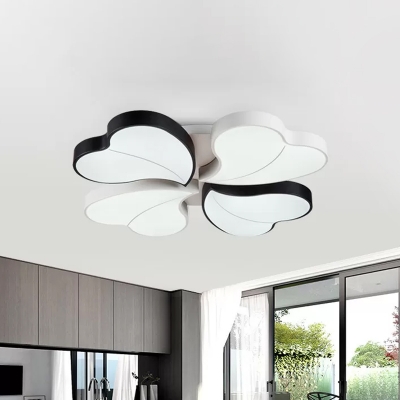 Heart Shaped Acrylic Flushmount Modern Black Integrated LED Ceiling Flush Light for Living Room, 20.5