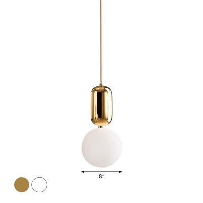Mini Globe Pendulum Light Nordic Milk Glass 6