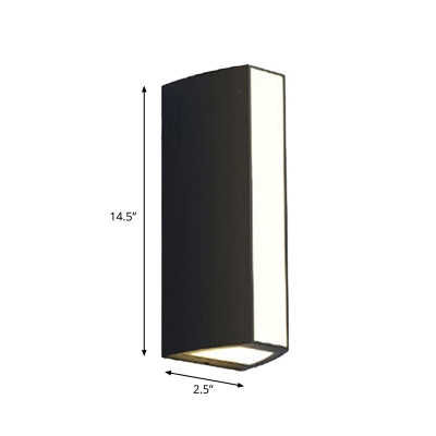 Trapezoid Metal Flush Mount Wall Light Simplicity Black Small/Medium/Large LED Sconce Lighting in Warm/White Light