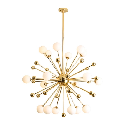 Urchin Design Chandelier Lamp Postmodernism White Orb Glass 11/12/18 Lights Gold Hanging Light