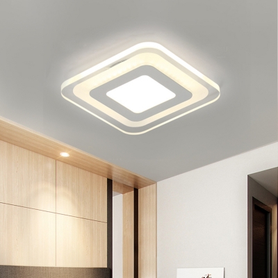 Round/Triangle/Flower Thin Flush Mount Simplicity Acrylic Corridor Surface Mounted LED Ceiling Light in White