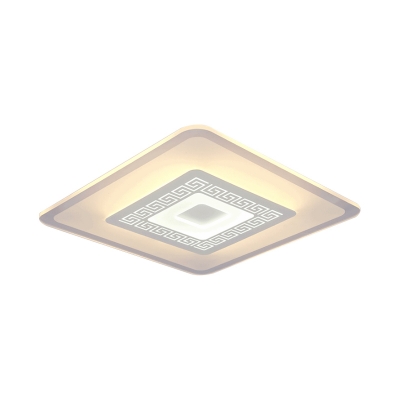 Square/Rectangle Ultrathin Flushmount Minimalistic Acrylic White Small/Large LED Ceiling Mount Lamp in Warm/White Light