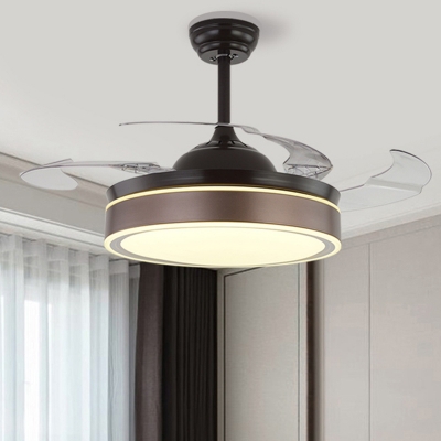 Macaron Drum Ceiling Fan Light Fixture Acrylic 20