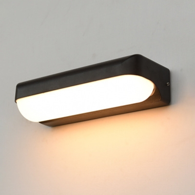 Simplicity Pill Capsule Wall Light Acrylic Balcony LED Wall Mounted Lamp in Black