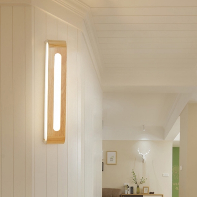 Ellipse/Cuboid Bathroom Wall Lamp Wood 16