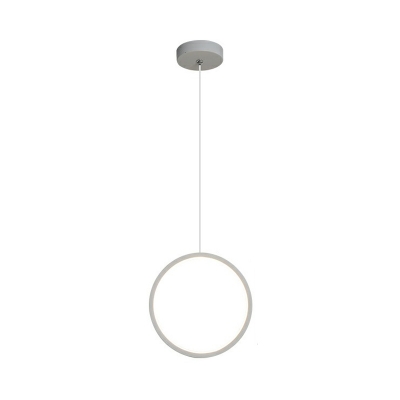 Halo Ring Acrylic Pendant Lighting Simplicity Black/White LED Hanging Ceiling Light in Warm/White Light