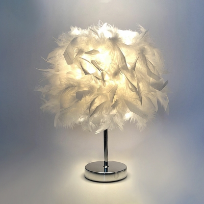 Minimalist Sphere Night Lamp Feather 1-Light 8.5