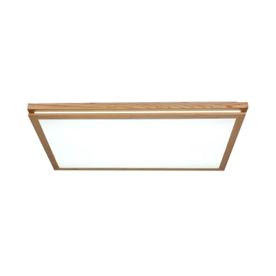 Square/Rectangle Parlor Ceiling Lamp Wood 19.5