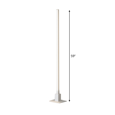 Acrylic Linear Floor Lighting Simple LED Floor Stand Lamp in White/Black Finish for Living Room