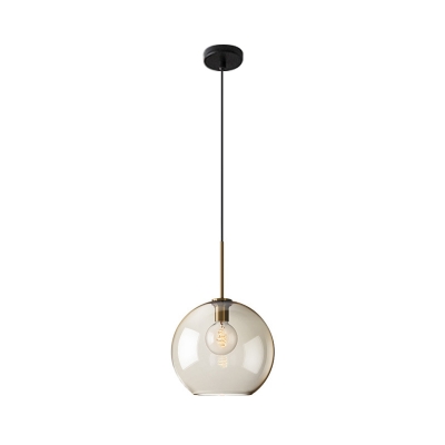 Fish Tank/Cloche/Capsule Pendant Light Modern Style Grey Glass 1 Bulb Kitchen Dinette Ceiling Hang Lamp