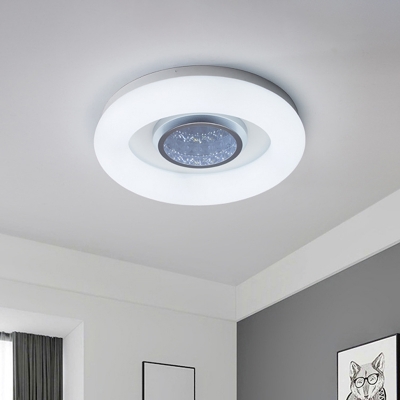 Loop Shaped Bedroom Flush Light Acrylic LED Simplicity Ceiling Mounted Lamp in Black/Silver/Grey