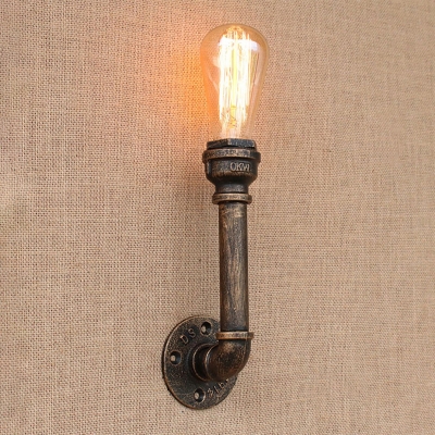 1/3-Bulb Wall Lamp Fixture Loft Exposed Metal Piping Wall Mount Lighting in Bronze