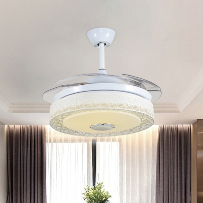 4-Blade Nest Design Bedroom Pendant Fan Lamp Metal 19
