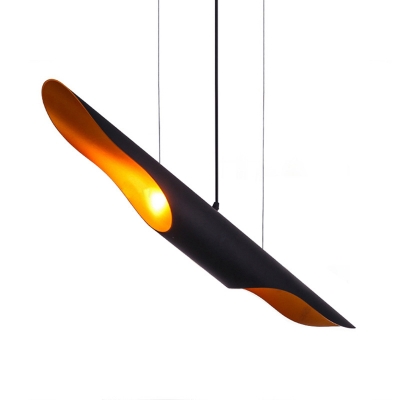 Angled-Cut Tube Kitchen Bar Hanging Light Aluminum 2-Light Designer Ceiling Pendant Lamp in Black
