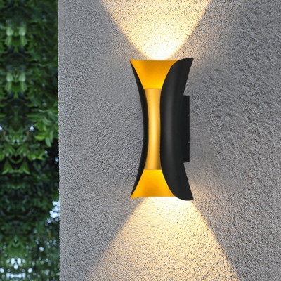 Flared Porch LED Wall Washer Sconce Aluminum Modern Small/Large Wall Light Kit in Black/White/White and Gold Inner