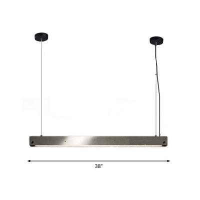 Bar Shaped Dining Room Suspension Lamp Nordic Concrete 1 Bulb Grey Ceiling Pendant Light