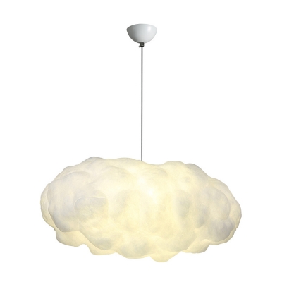 Cotton Cloud Pendant Lighting Art Deco 1-Bulb White Hanging Ceiling Light over Table