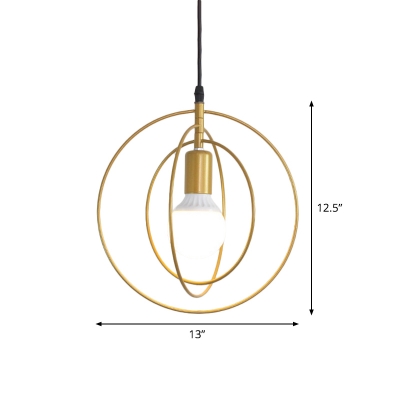 Gold 1 Head Pendant Lamp Industrial Iron Multi-Star/Round Ceiling Hang Light over Dining Table