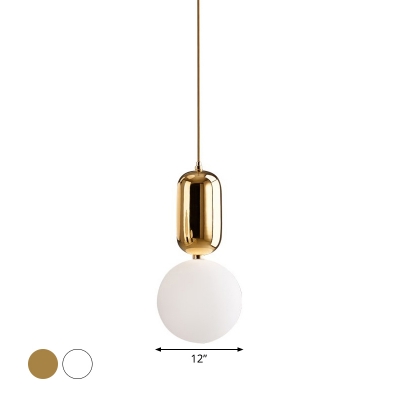 Mini Globe Pendulum Light Nordic Milk Glass 6