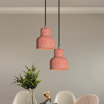 Terrazzo Bottle Mini Hanging Light Loft Style 1 Bulb Dining Table Suspension Pendant in Red/Pink/Blue
