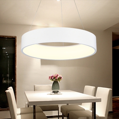 Bracelet Shaped Acrylic Drop Lamp Nordic Grey/White LED Chandelier Pendant for Living Room, 18