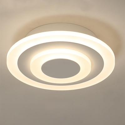 Round/Square LED Ceiling Lighting Modern Style Acrylic White/Coffee Flush Mounted Light Fixture in Warm/White Light