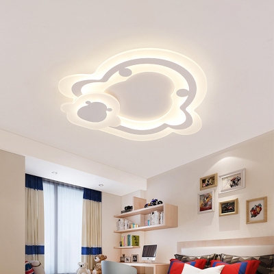 Star/Penguin/Triangle Nursery Ceiling Lamp Acrylic Kids Style LED Flush Mounted Light in Warm/White Light