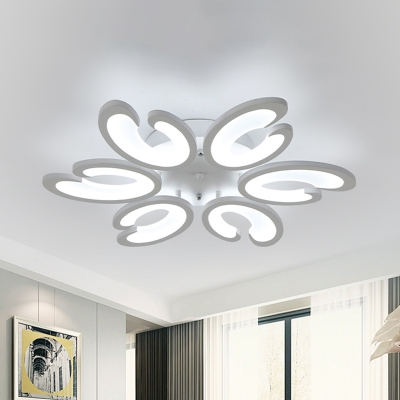 Blooming LED Flush Mount Ceiling Light Modern Acrylic 6/9/15 Heads Bedroom Semi Flush Mount in Warm/White Light