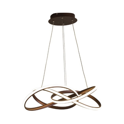 Intertwisted Acrylic Pendant Lamp Simplicity Integrated LED Coffee Ceiling Chandelier in Warm/White Light