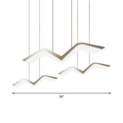White Seagull Multi-Light Pendant Minimalistic 2/3/5 Lights Acrylic Hanging Lamp in Warm/White Light