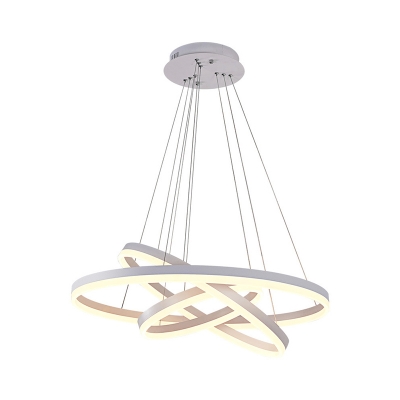 Small/Large 3 Tiers Chandelier Lamp Contemporary Acrylic White LED Suspension Pendant Light