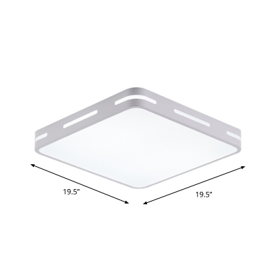 Round/Square Flush Mount Ceiling Lamp Simple Acrylic White LED Flush Light with Cutouts Side, 12