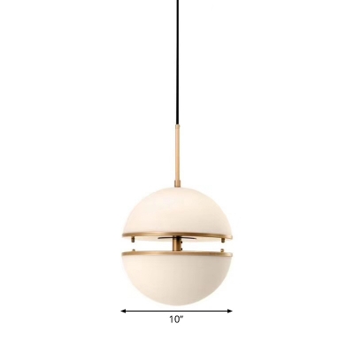 White Acrylic Split Globe Pendant Lighting Postmodern 8