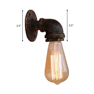 1/3-Bulb Wall Lamp Fixture Loft Exposed Metal Piping Wall Mount Lighting in Bronze