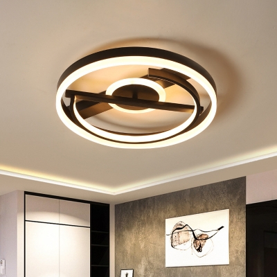 Aluminum Circle Ceiling Flush Light Contemporary 16
