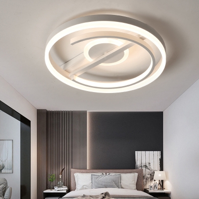 Aluminum Circle Ceiling Flush Light Contemporary 16