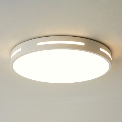 Black/White Tambour Flush Ceiling Light Minimalistic LED Acrylic Flushmount Lighting for Bedroom, 9