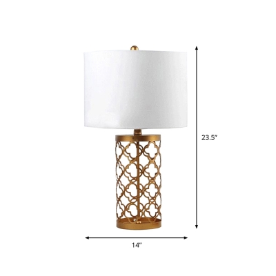 Brass Quatrefoil Cutouts Table Lamp Postmodern 14