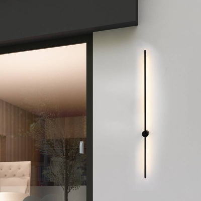 Simplicity Linear Flush Wall Sconce Metal Corridor LED Wall Mounted Lamp in Black, 23.5