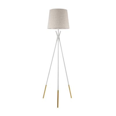 Empire Shade Floor Standing Lamp Nordic Fabric 1-Light Black/White Tripod Floor Light for Living Room
